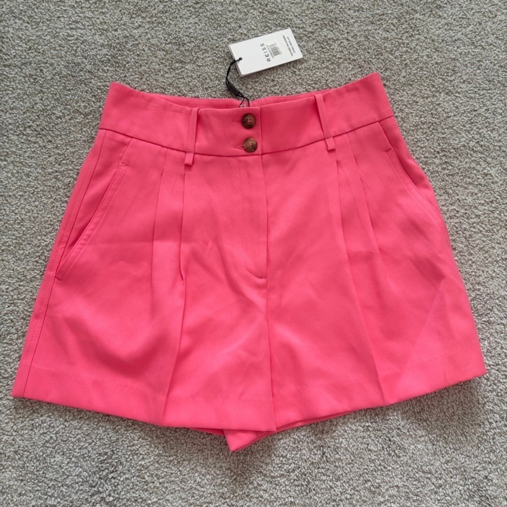 Reiss Pembury Pink Shorts Womens 8 High Waist Tailored Chic Elle Woods NWT